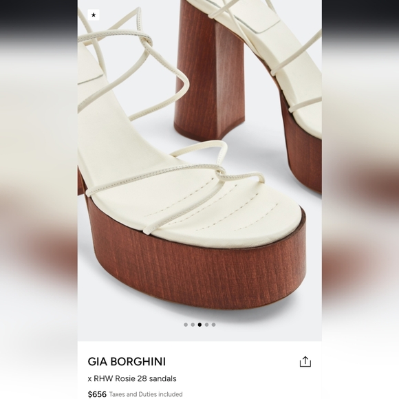 Gia Borghini x RHW Rosie 28 Leather Knotted Strappy Chunky Platform Sandals 40 - Picture 5 of 17